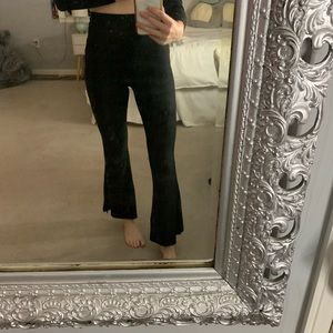 Flare Leggings with Slit